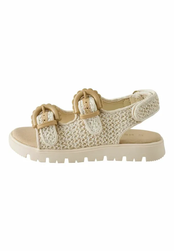 Стандартные сандалии с липучкой и застежкой Next, Neutral Raffia