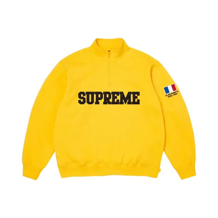 Пуловер Supreme Shop Flag Half Zip Pullover 'Yellow Paris'