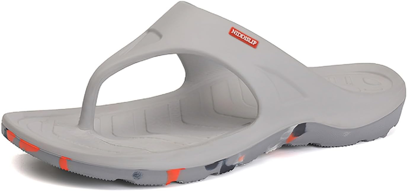 

Мужские шлепанцы NIDDISLIP, удобные легкие водные тапочки с нескользящей подошвой и поддержкой свода стопы, комфортные летние пляжные шлепанцы для бассейна, душа, общежития, для дома и улицы, серый