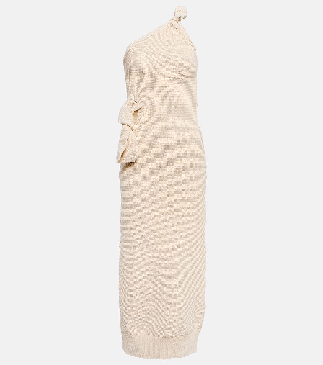 

Платье миди La Robe Maille Noeud Jacquemus, слоновая кость