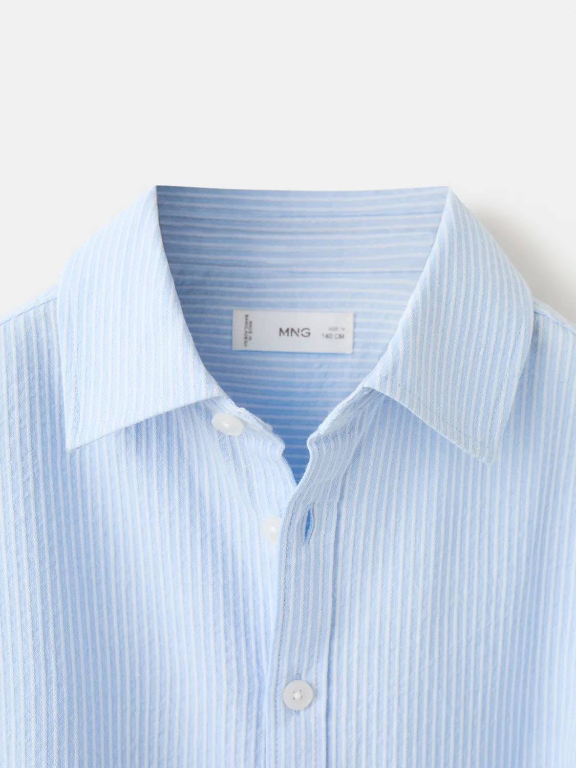 Рубашка на пуговицах стандартного кроя 'SICILIA' Mango Kids, Light Blue — фото 3