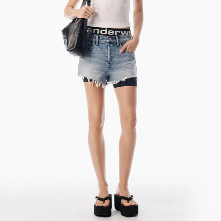 Джинсовые шорты Classic Light Indigo Alexander Wang — фото 3