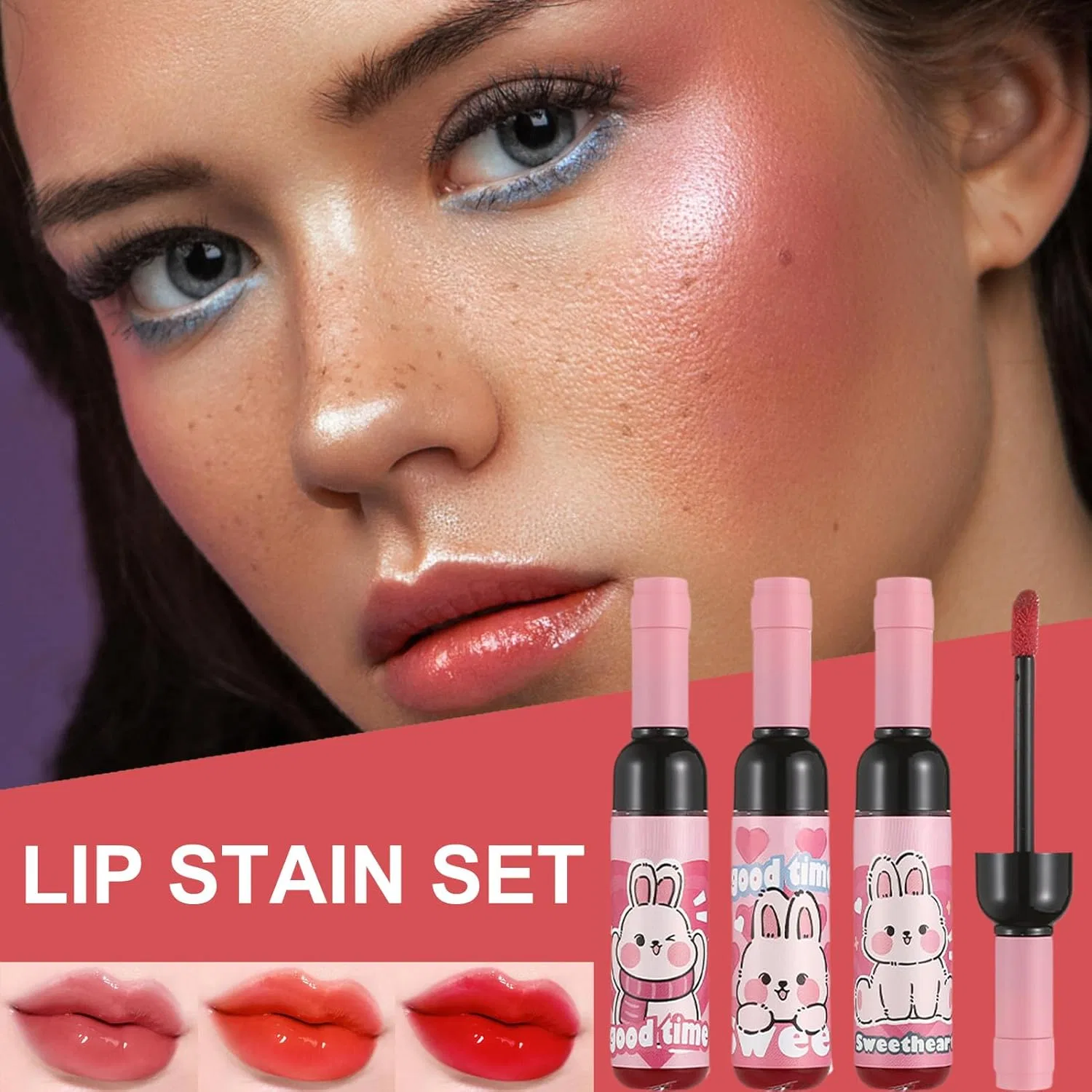 Набор блесков для губ Lip Liner Stain, 3 цвета, водостойкий, увлажняющий, 0.1 кг — фото 2
