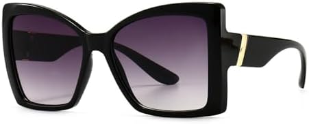 

Солнцезащитные очки в крупной оправе 2027 года для женщин, модные винтажные популярные дорожные солнцезащитные очки для женщин, защита от УФ-излучения UV400 MTZJH, Black Gray