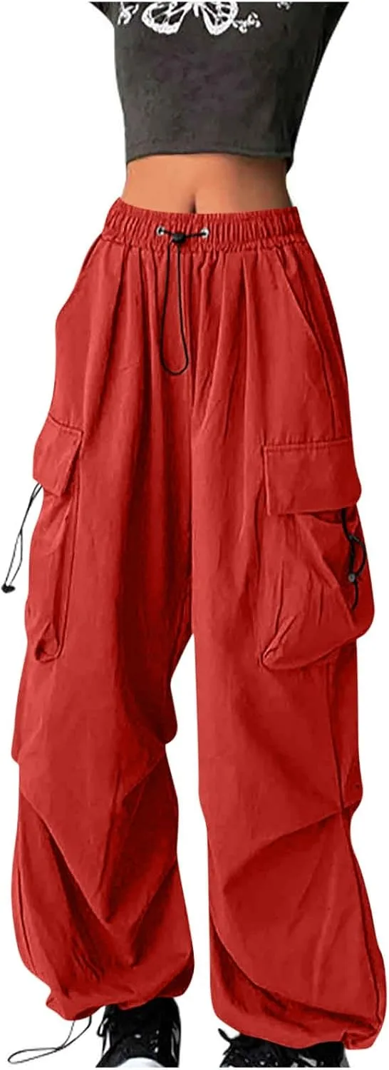 

Женские карго штаны с высокой талией и множеством карманов YMADREIG