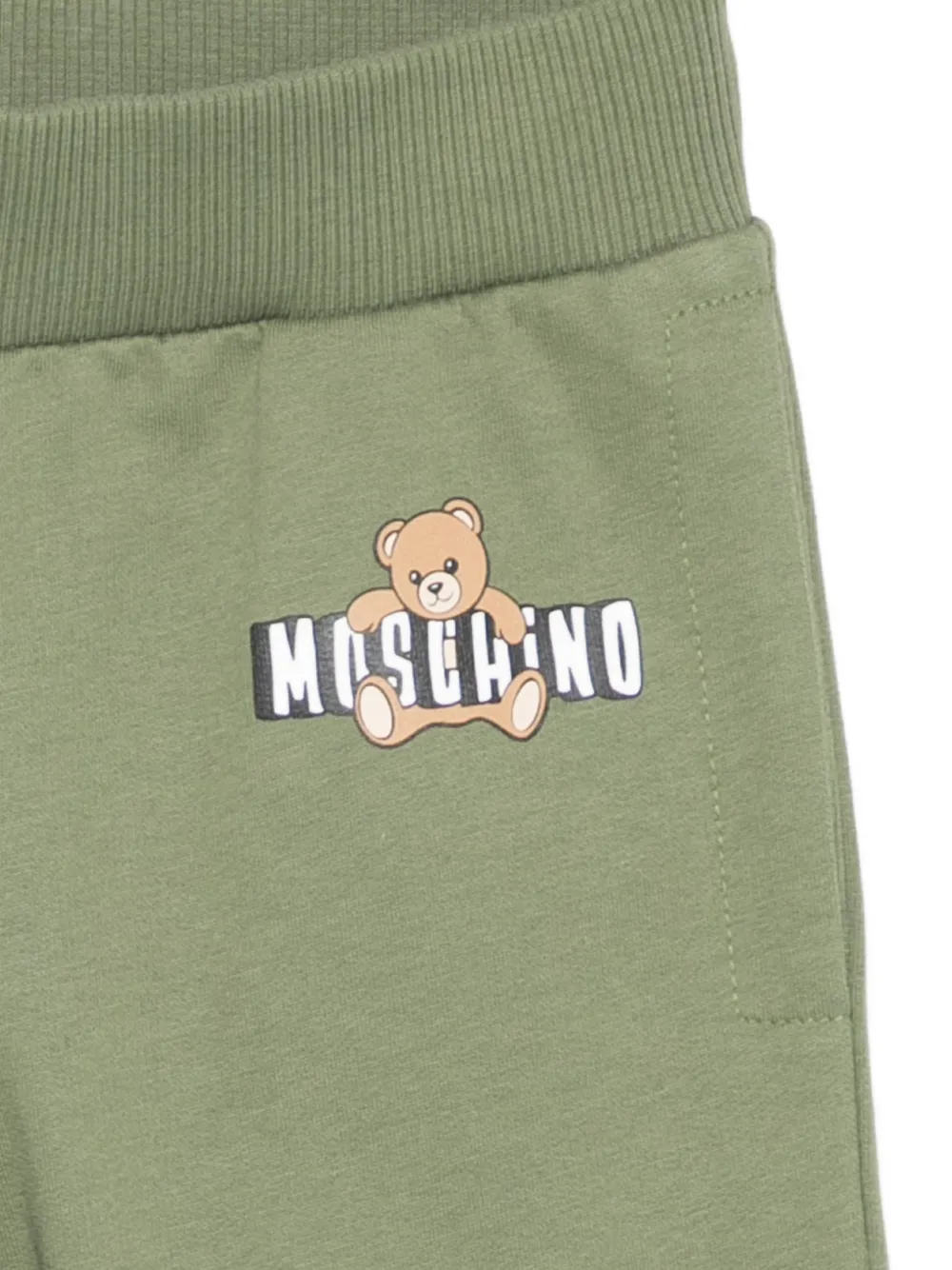 Спортивные брюки с графическим принтом Moschino Kids, зеленый — фото 3