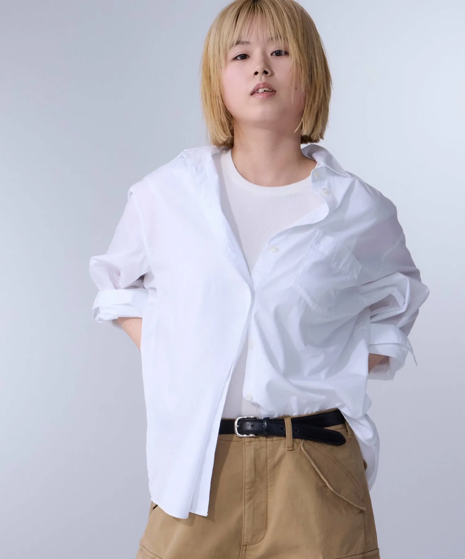 (W) Рубашка оверсайз из органического хлопкового поплина GAP, OPTIC_WHITE
