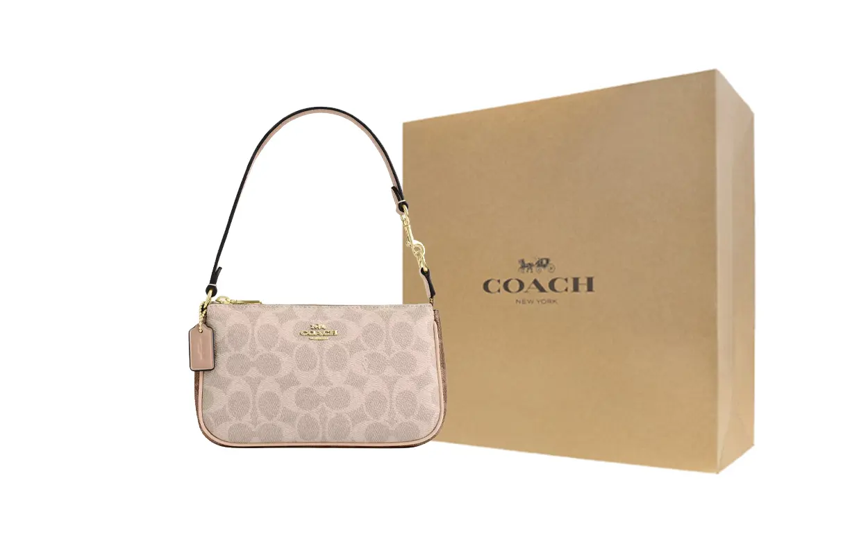 

Сумка через плечо Nolita Coated Canvas малая женская beige COACH, Gift Box Set (Set+желтый Box)