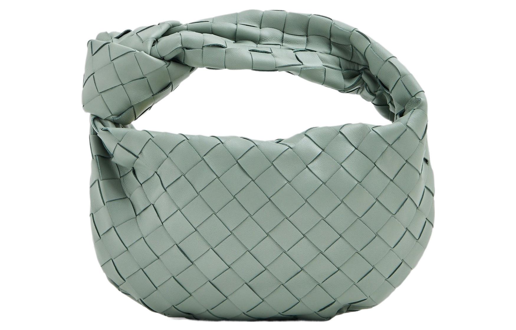 

Bottega Veneta Мини-сумка Jodie с верхней ручкой Intreccio, зеленая