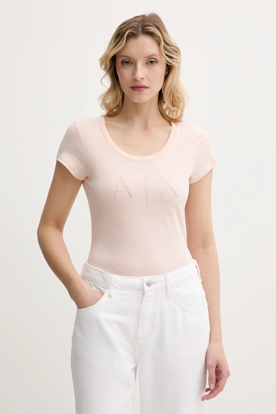 

Хлопковая футболка Armani Exchange, оранжевый