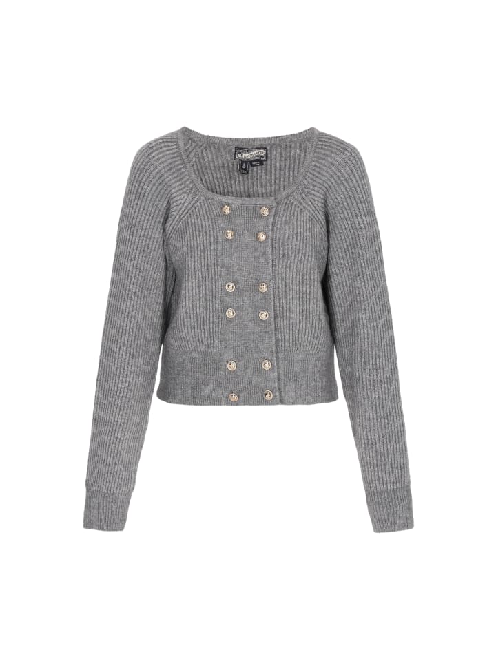 

DreiMaster Женский кардиган серого меланжевого цвета