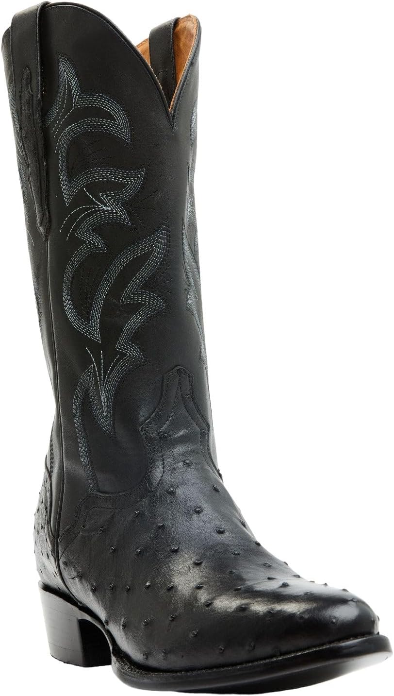 

Мужские западные сапоги El Dorado El Full Quill из экзотической страусиной кожи с круглым носком - Ed2219, черный