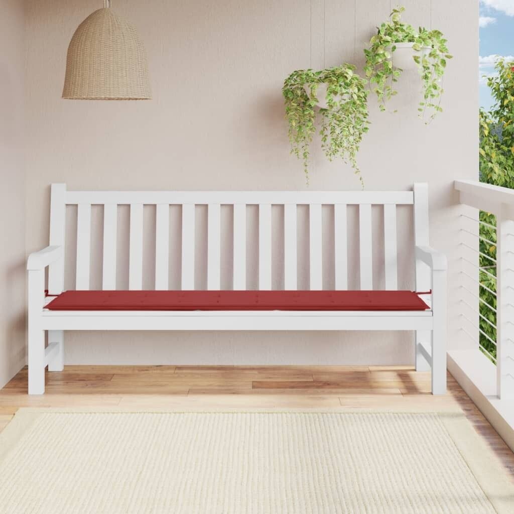 

Подушка для садовой скамейки The Living Store бордовый 200х50х3 см ткань Оксфорд, красный