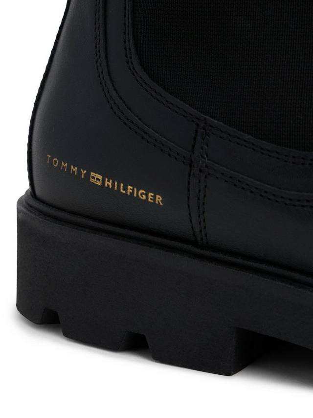 Кожаные ботинки челси с рифленой подошвой Tommy Hilfiger, Black — фото 4