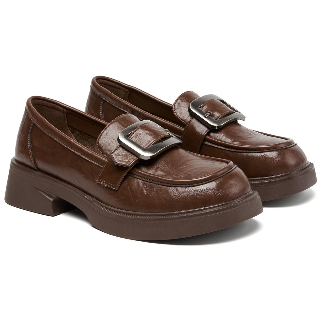ZGR Женские лоферы тёмно-коричневые, цвет Dark Brown — фото 4