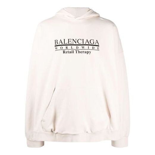 

Толстовка worldwide logo popover hoodie 'chalky white black' Balenciaga, белый