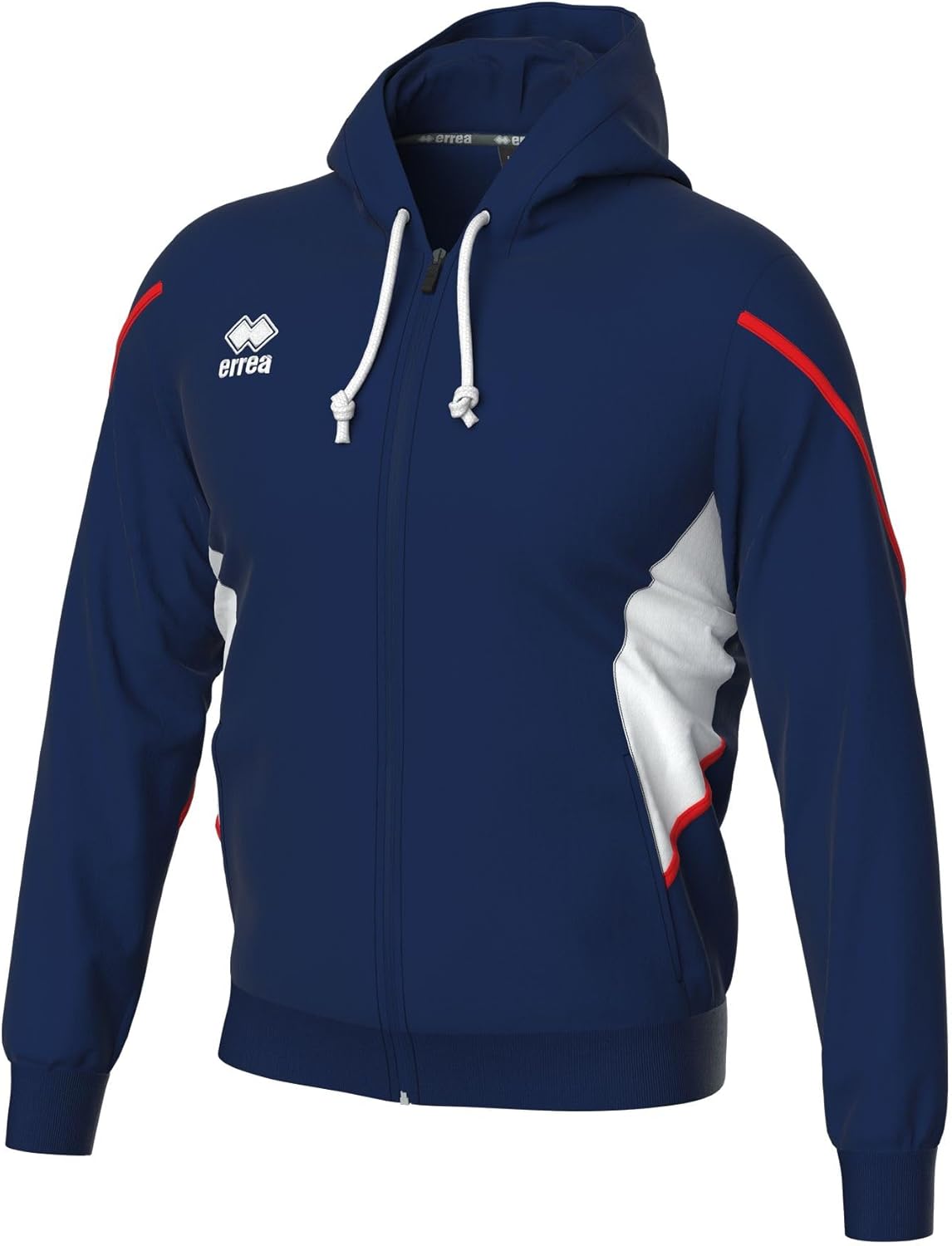 

Худи Errea на молнии, унисекс, боковые карманы, стандартный крой, темно-синий/белый/красный