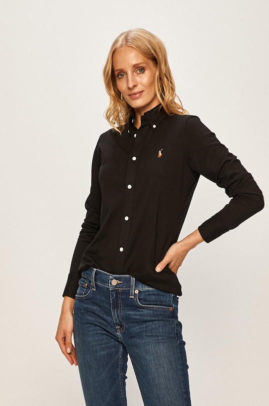 

Хлопковая рубашка Polo Ralph Lauren, черный