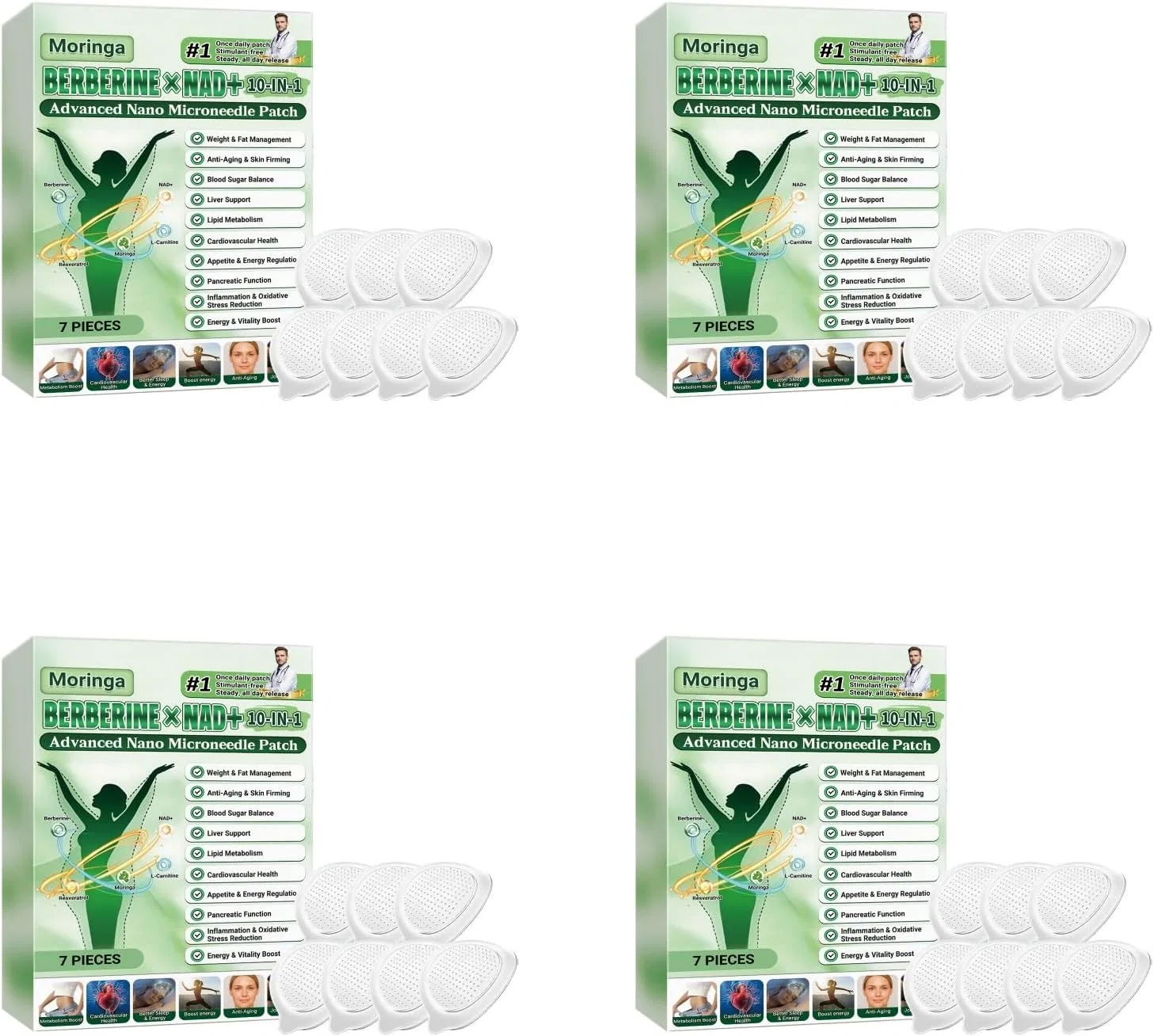 Нано-микроигольные пластыри Moringa x Berberine Generic, Nano Microneedle Plaster