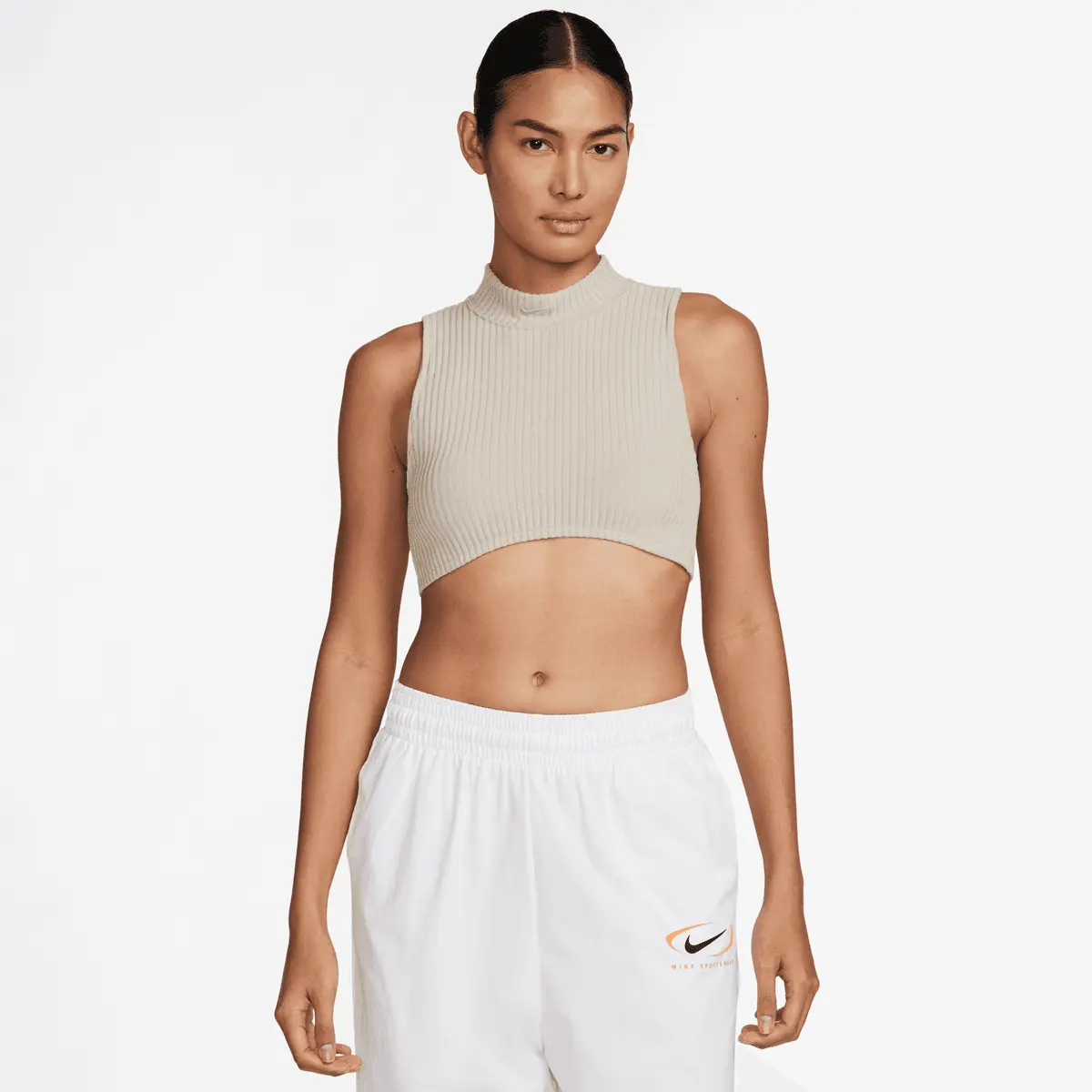 

Футболка Nike Sportswear Chill Knit Rib Crop Tanktop, бежевый/бежевый