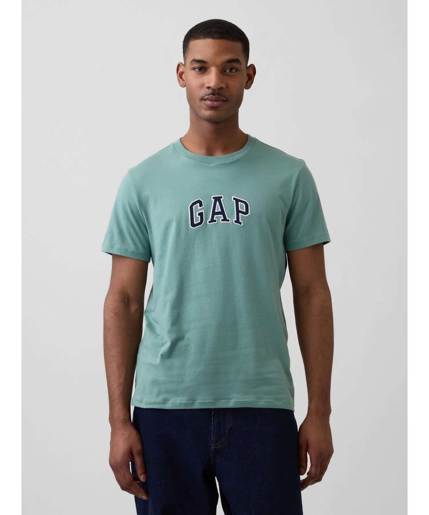 Унисекс футболка GAP с логотипом, круглая горловина, зелёный
