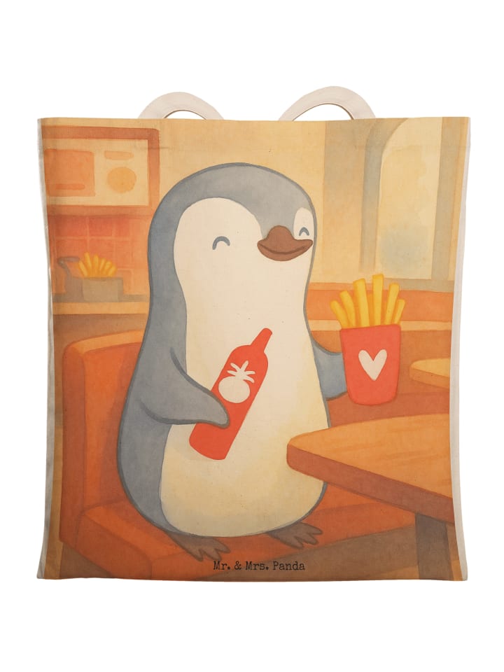 

Mr. & Mrs. Panda Сумка через плечо с изображением пингвинов, без надписи, белого цвета