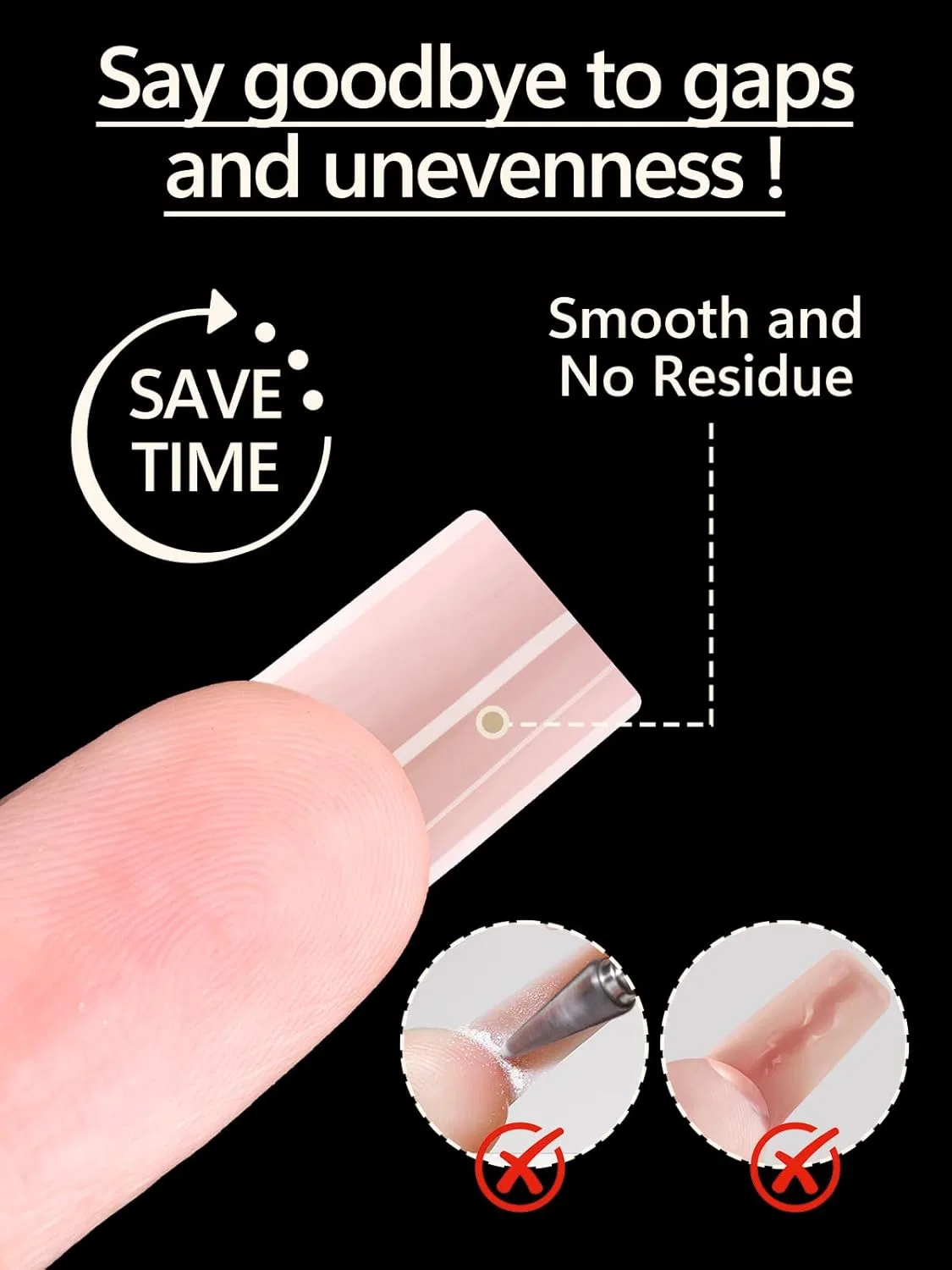 Набор многоразовых форм для наращивания ногтей EBANKU Sandwich Dual Nail Forms (280 шт.) Ebanku, Short Square — фото 4