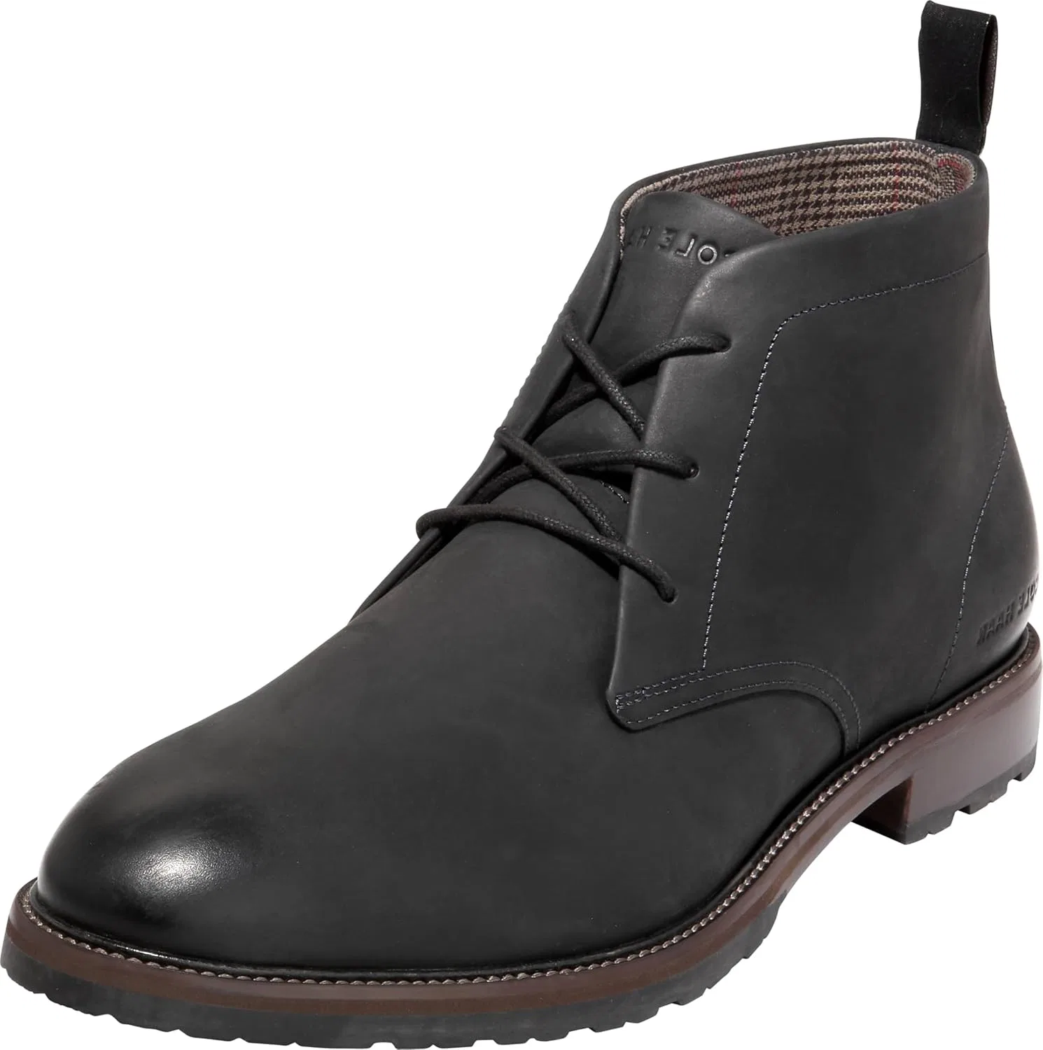 Мужские ботинки-чукка Cole Haan Berkshire Lug, 2-Black Waxed Leather Truffle Water Repellent