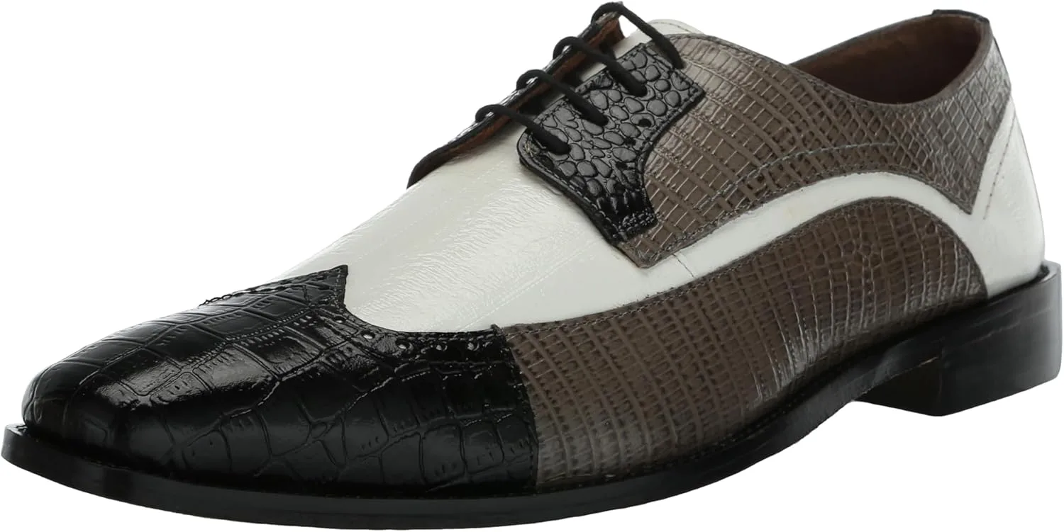 Мужские оксфордские туфли Stacy Adams Gallinari Wingtip на шнуровке, белый/черный/серый
