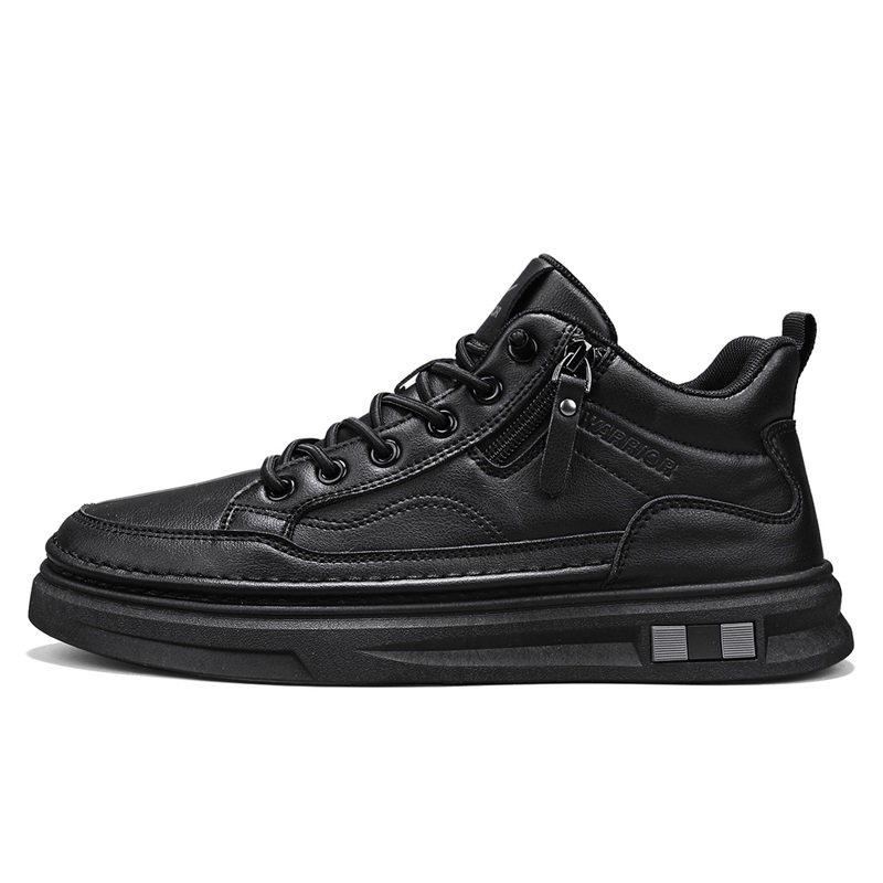 

WARRIOR Мужские скейтерские кроссовки low top All Black с противоскользящей подошвой, амортизацией и устойчивостью к истиранию