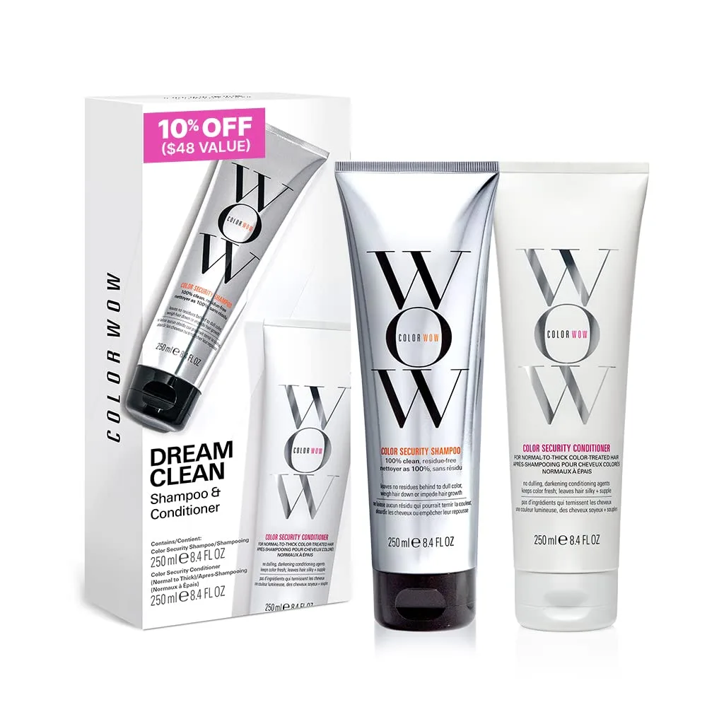 COLOR WOW Dream Clean Duo - 100% чистый, не содержащий сульфатов шампунь для защиты цвета и невесомый кондиционер для защиты цвета | Добейтесь суперблестящих и увлажненных волос — фото 3