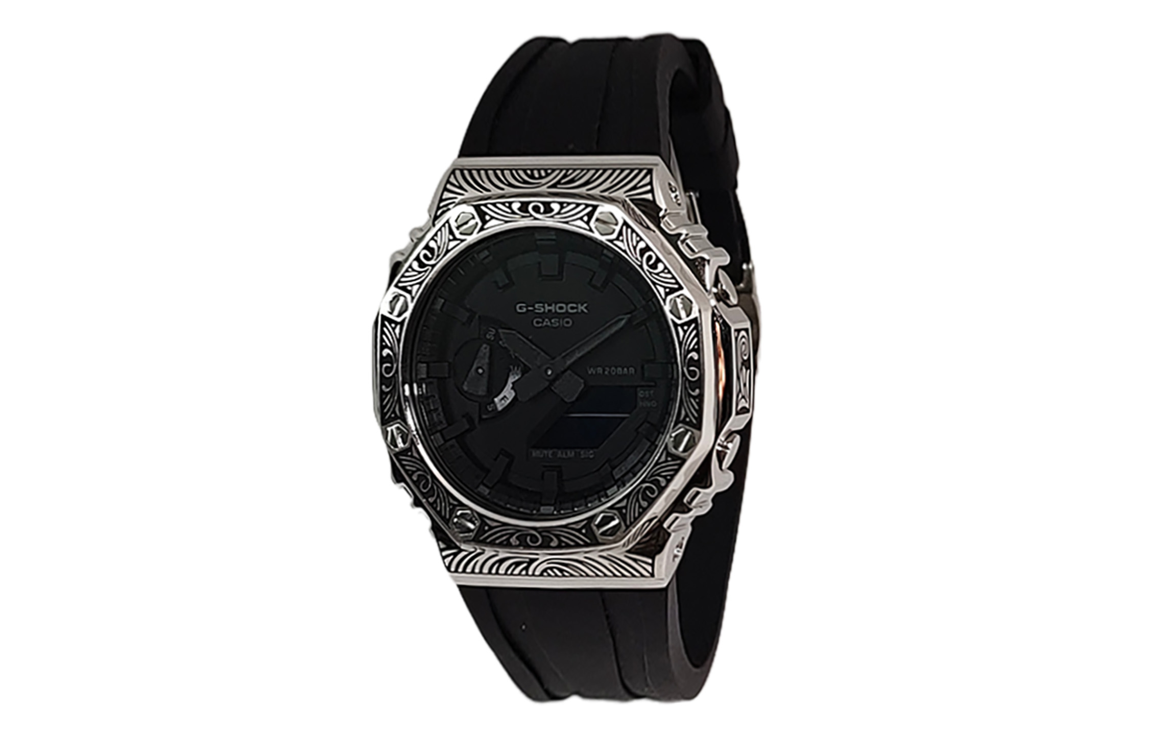 

CASIO Часы Retrofit Series GA2100 Collection Quartz Movement Fluoroelastomer Strap Watch Men's Watch Black Dial