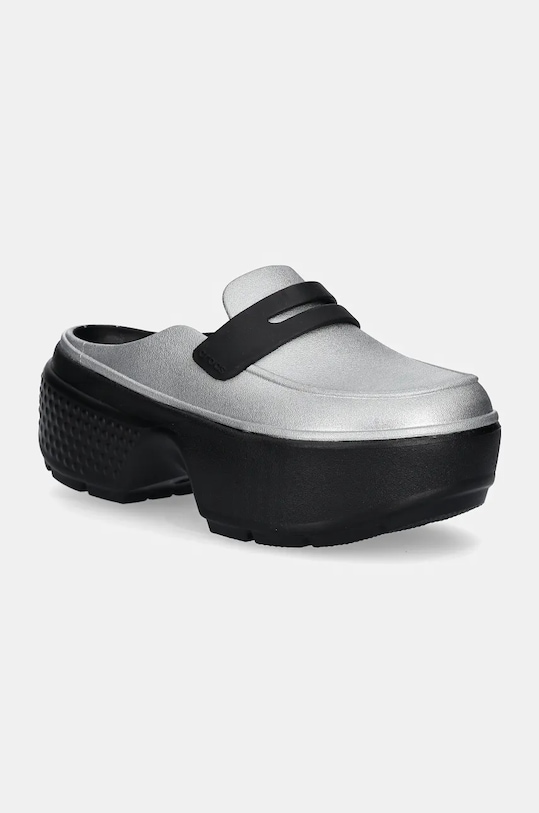 Классические сабо Stomp Metallic Loafer с металликом Crocs, серебряный
