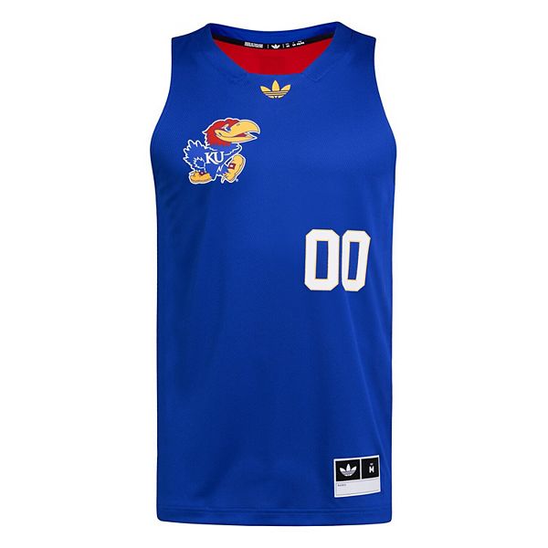 Мужская баскетбольная футболка Kansas Jayhawks #00 royal/red Black History Month Adidas — фото 3