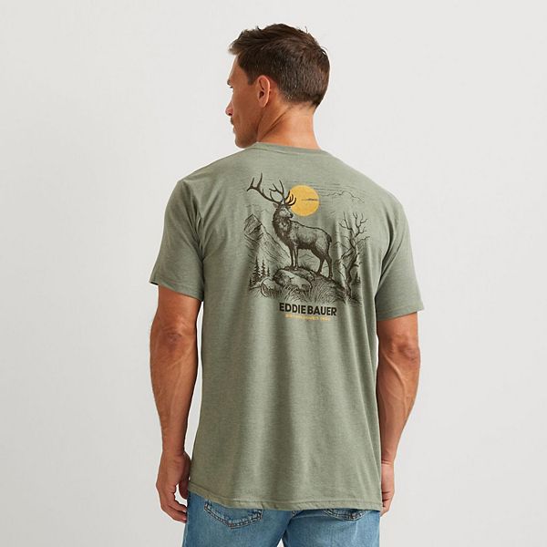 

Мужская футболка с принтом Eddie Bauer, Heather Olive