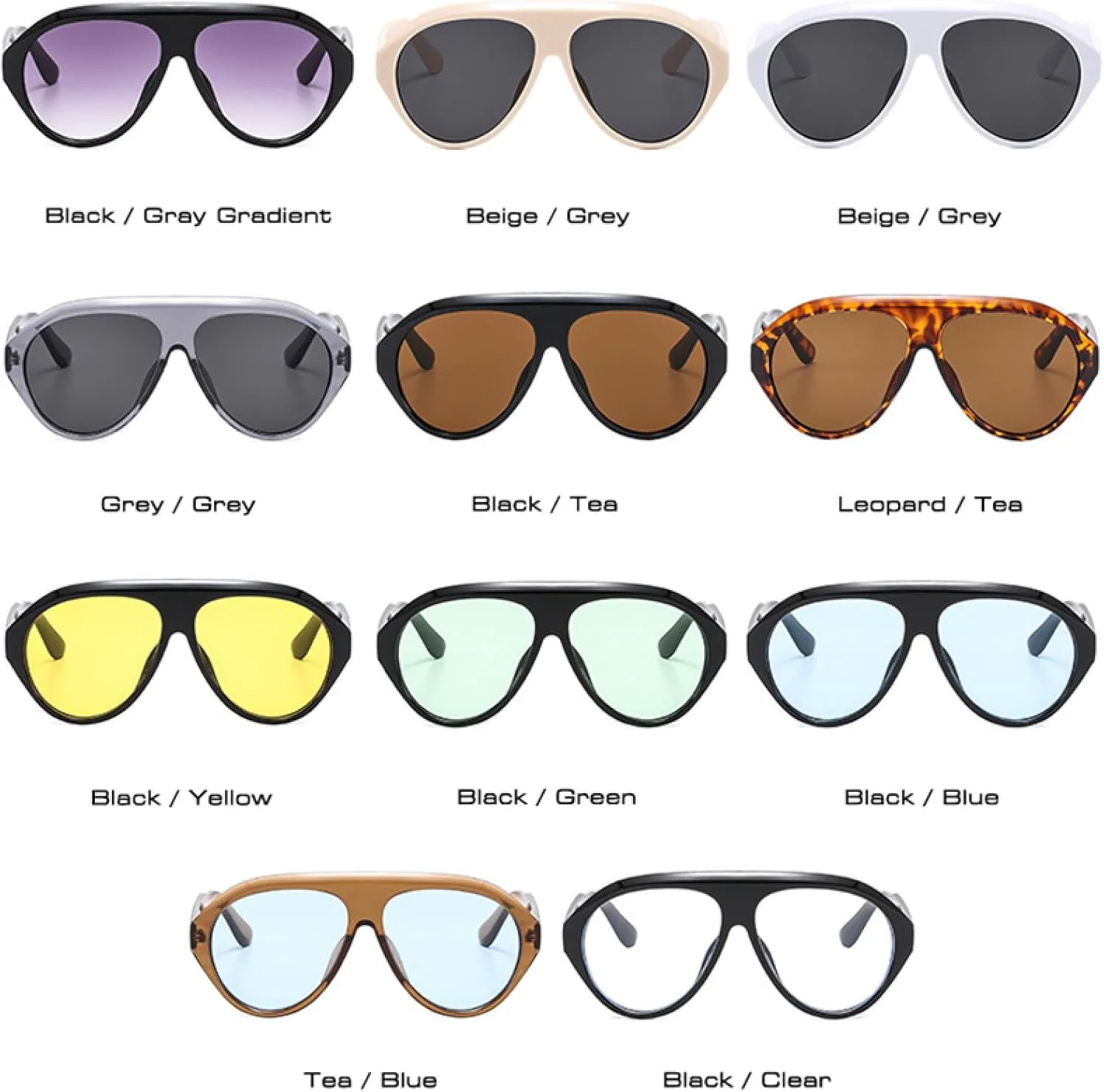 

Солнцезащитные очки с защитой от УФ-излучения UV400 для женщин и мужчин | Большие, конфетные оттенки | для занятий спортом на открытом воздухе DSVIGF, Black Clear