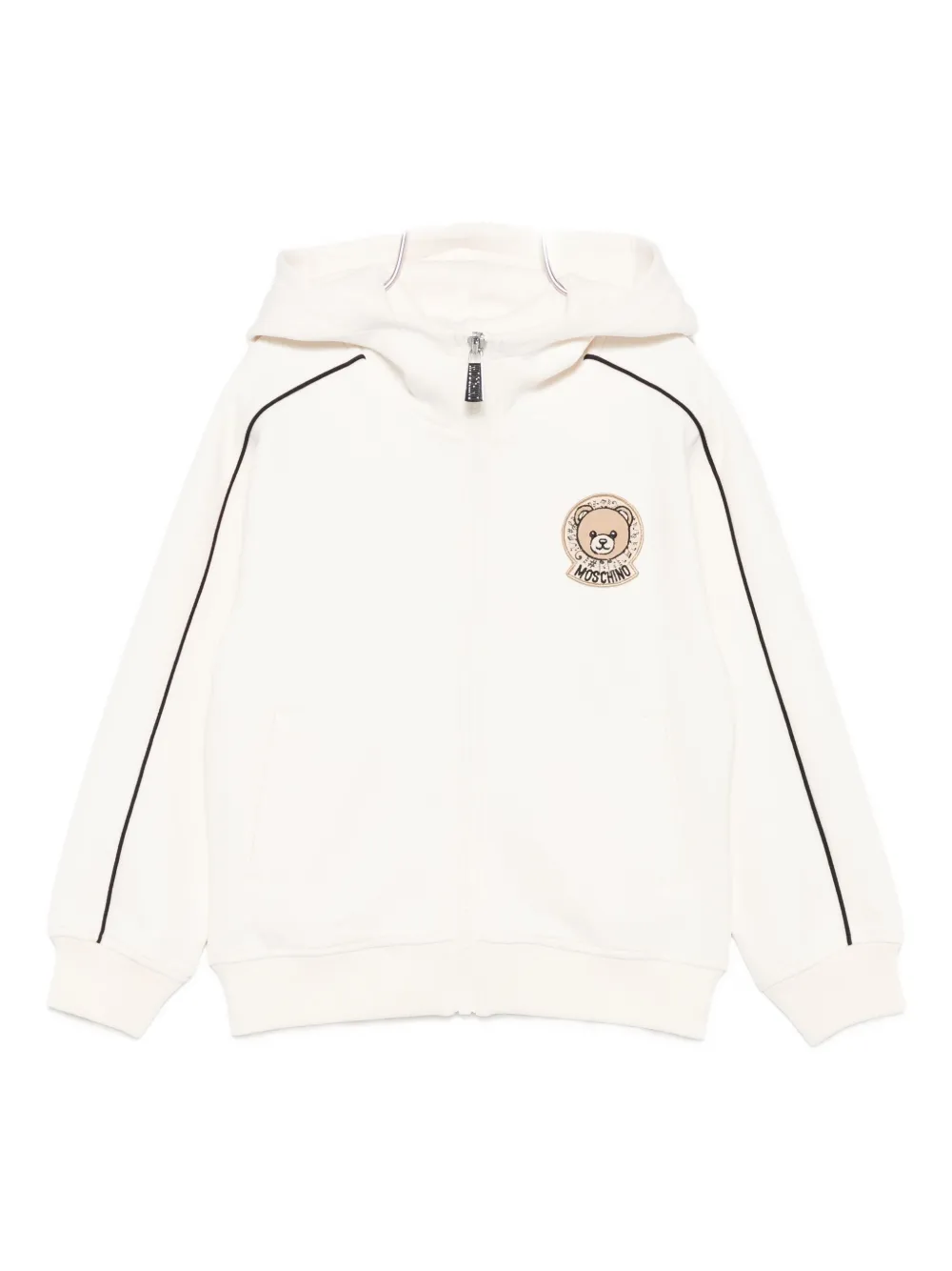 

Толстовка с капюшоном на молнии с логотипом Тедди Moschino Kids, нейтральный