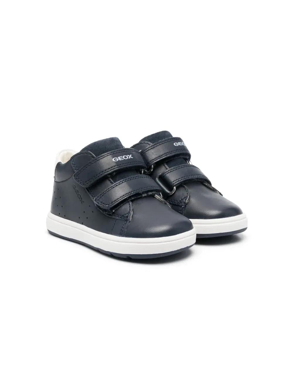 Кожаные кроссовки с ремешком Touch-strap Geox Kids, синий