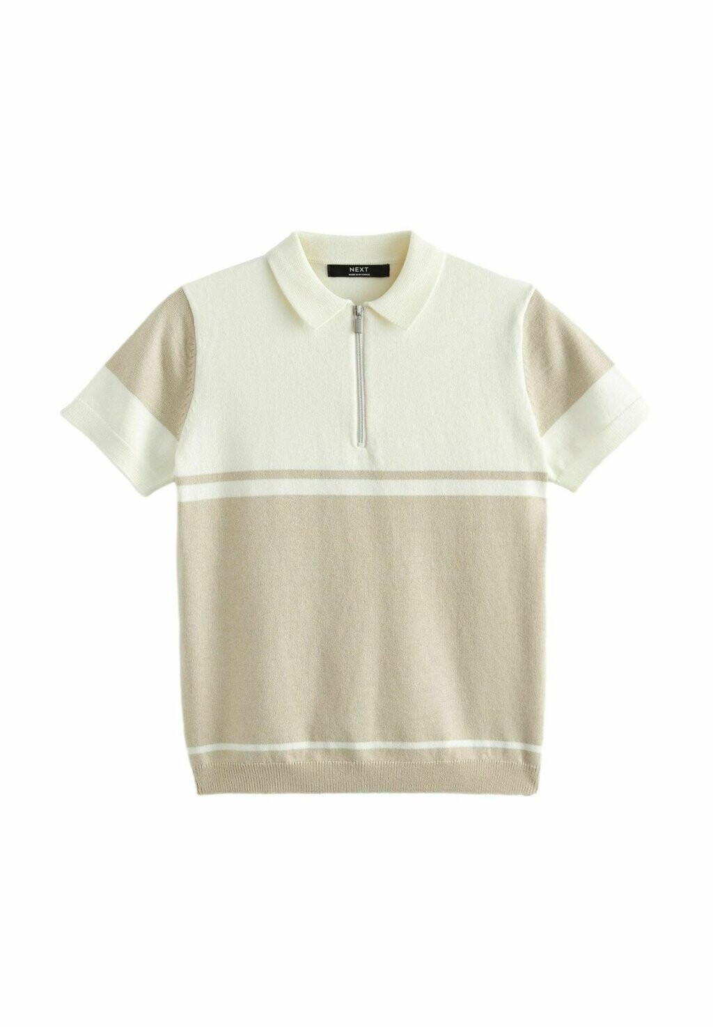 

Рубашка-поло SHORT SLEEVED COLOURBLOCK ZIP REGULAR FIT Next, цвет neutral