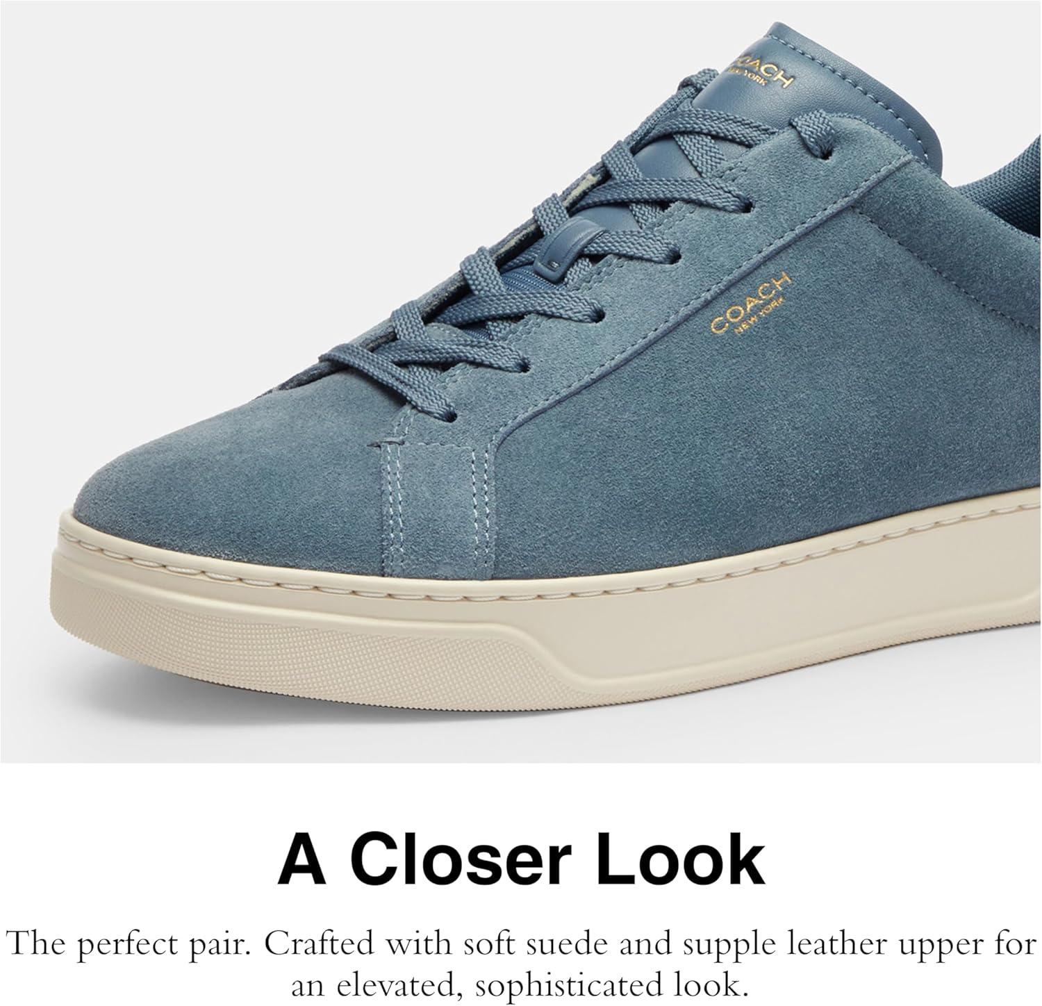 Мужские кроссовки Coach High Line High Top из фирменного канваса, Light Denim/Chalk — фото 4