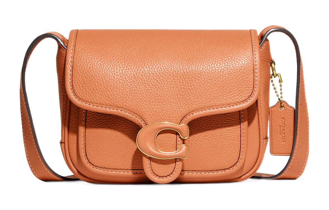 

Сумка-мессенджер из кожи коровьей замши, наплечная сумка, маленькая женская сумка через плечо оранжевая COACH