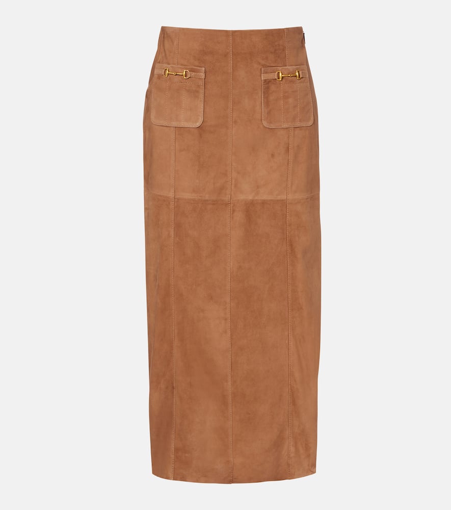 

Эдвина высокая талия замшевая макси-юбка Rixo, Camel