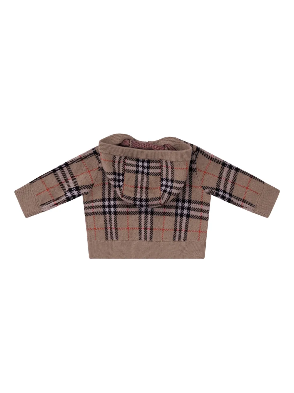 Худи в клетку Burberry Kids, нейтральный — фото 3