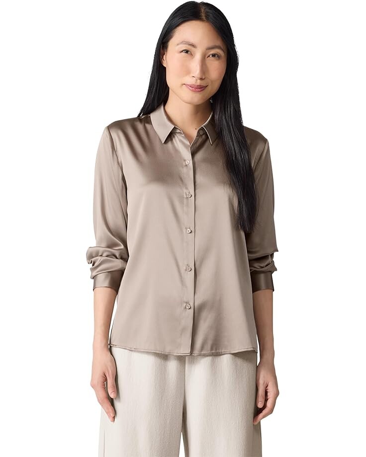 

Рубашка Eileen Fisher Classic Collar Shirt, цвет Dove