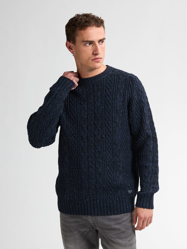 

Большой вязаный свитер Medford синего цвета Petrol Industries