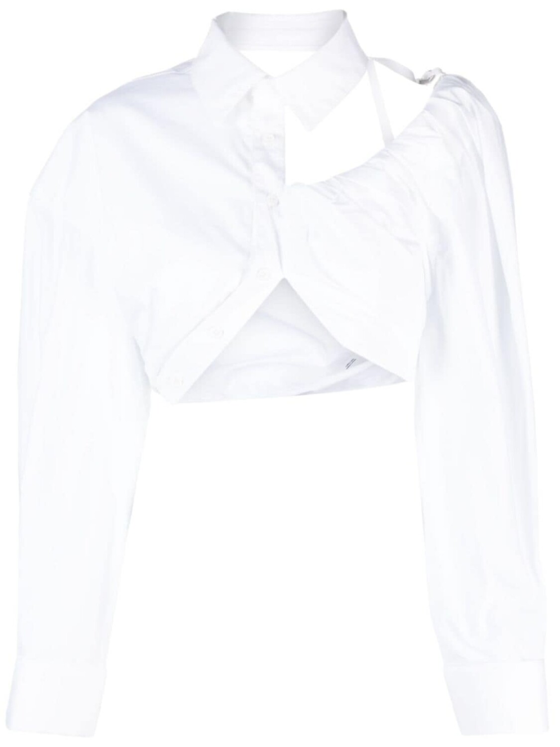 

Укороченная рубашка La Galliga асимметричного кроя Jacquemus, белый