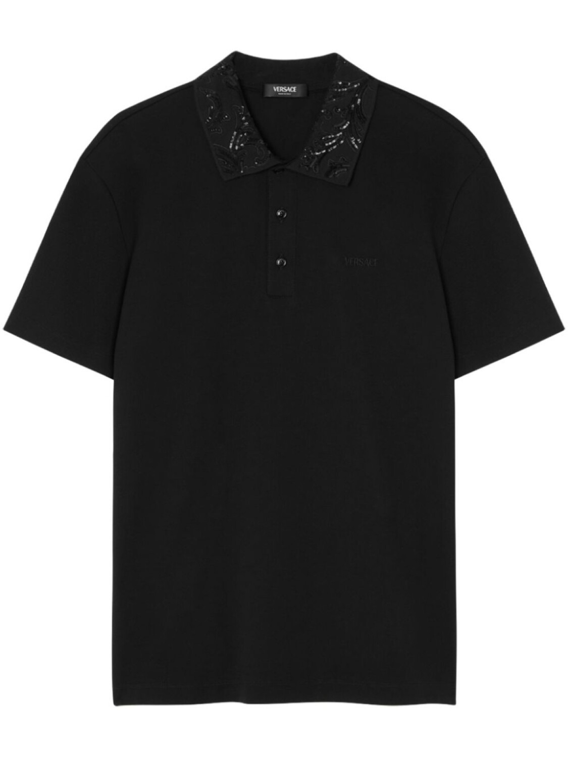 

Versace рубашка поло Barocco с пайетками, черный