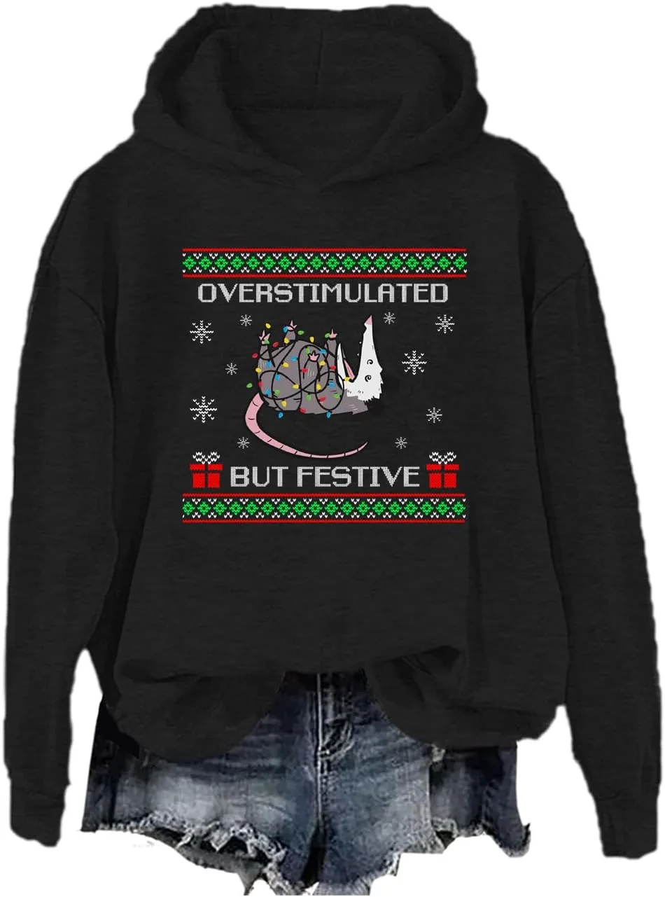 

Свитшот Overstimulated But Festive Possum SIMJEW