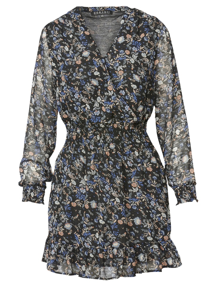 

Короткое платье KOROSHI Kleid mit langen ärmeln, черный