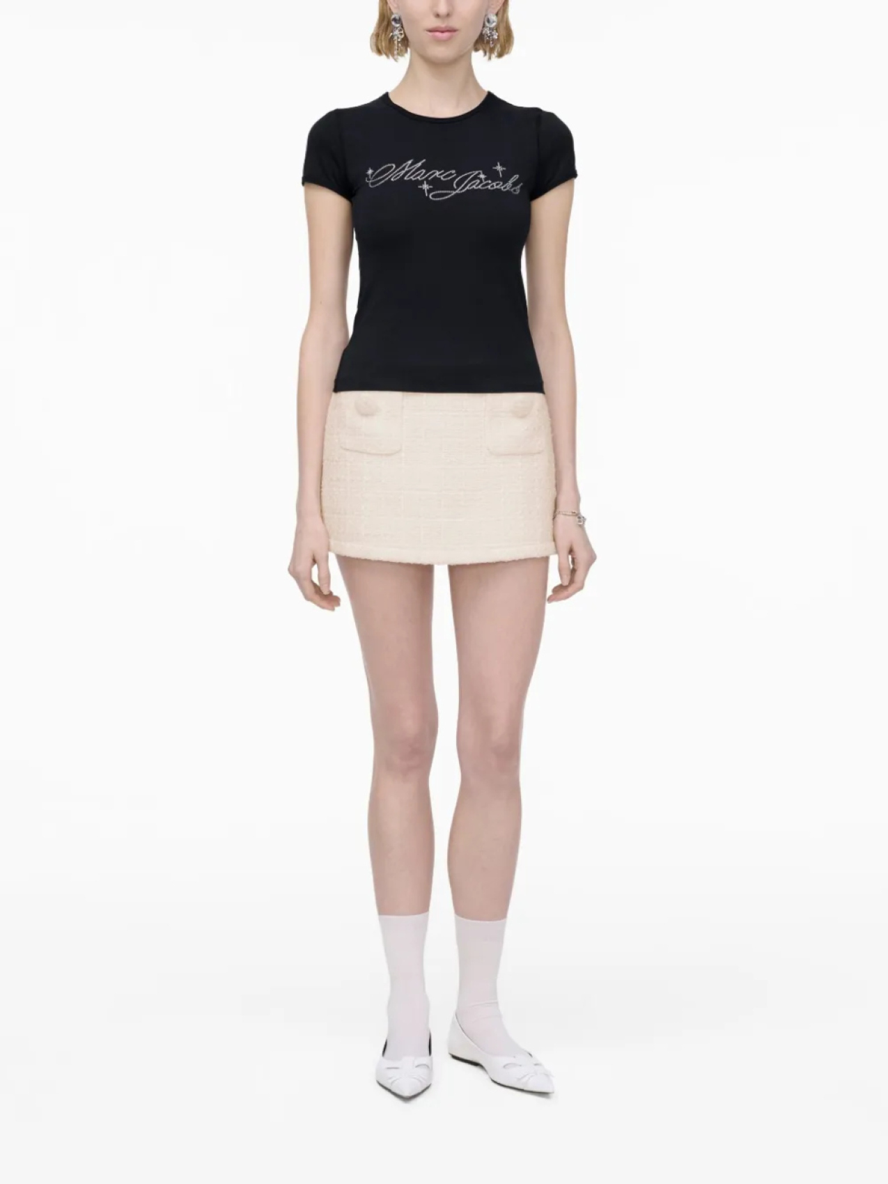 Marc Jacobs футболка с декорированным логотипом, черный — фото 2